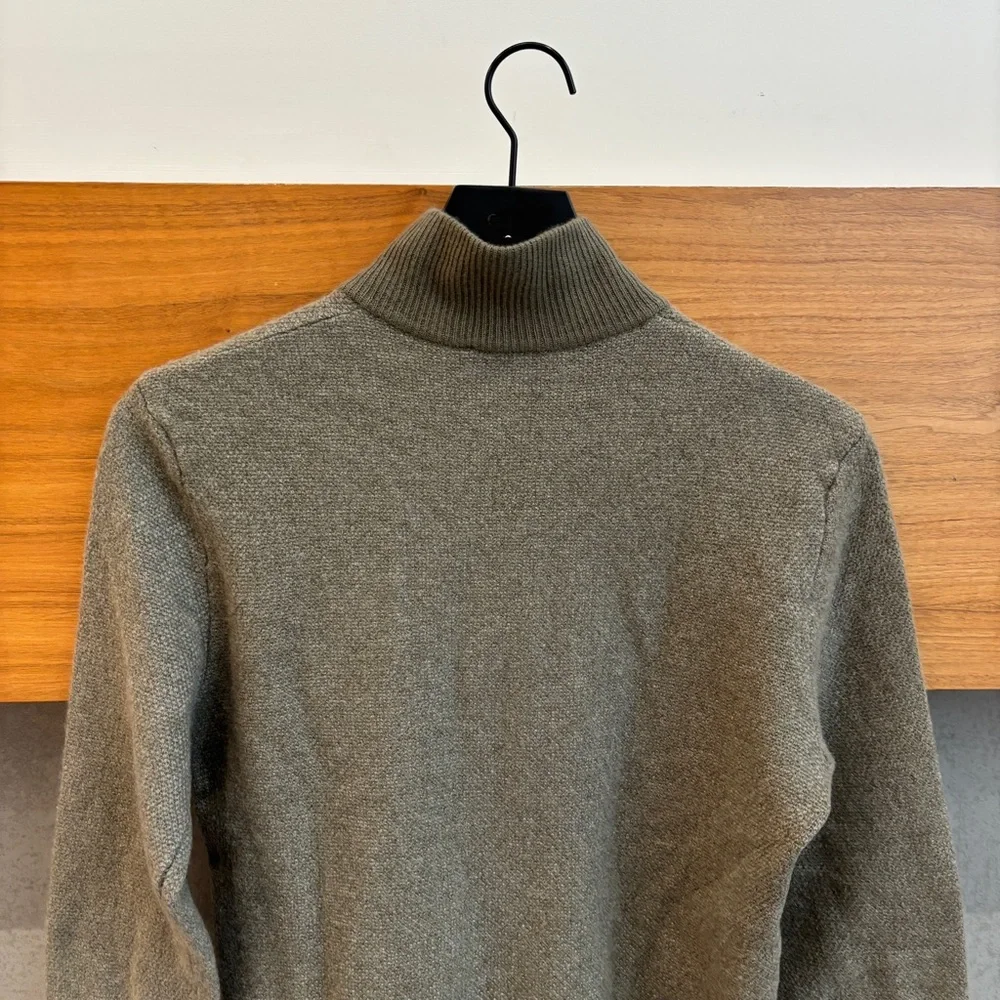 Ralph Lauren Purple Label Birdseye Cashmere Quarter Zip Slim Fit Sweater Sz S - Picture 11 of 14